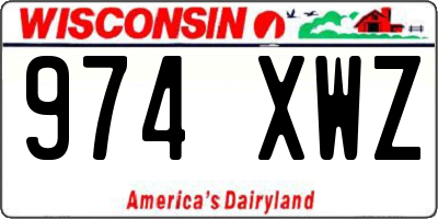 WI license plate 974XWZ