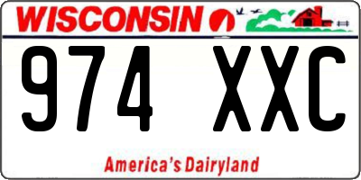 WI license plate 974XXC