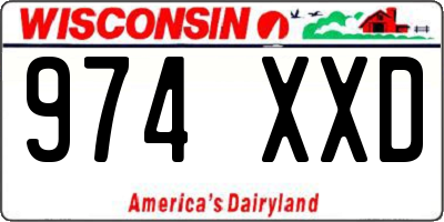 WI license plate 974XXD