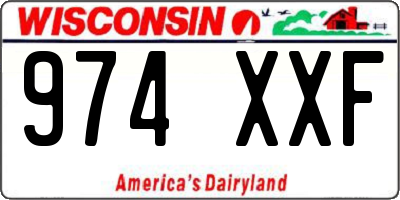 WI license plate 974XXF