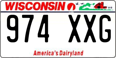 WI license plate 974XXG