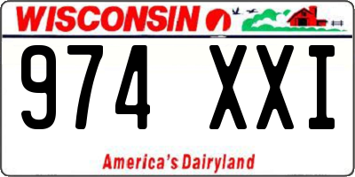 WI license plate 974XXI