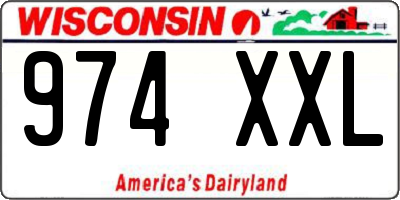 WI license plate 974XXL