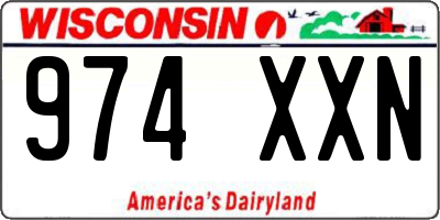 WI license plate 974XXN