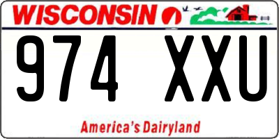 WI license plate 974XXU