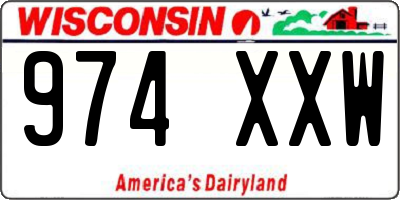 WI license plate 974XXW