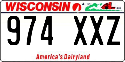 WI license plate 974XXZ