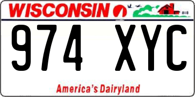 WI license plate 974XYC