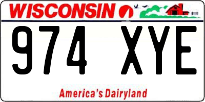 WI license plate 974XYE