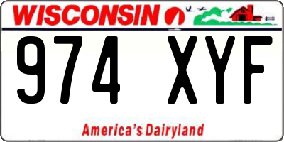 WI license plate 974XYF