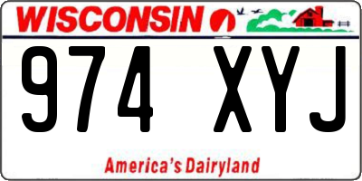 WI license plate 974XYJ