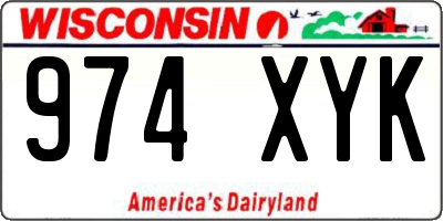 WI license plate 974XYK