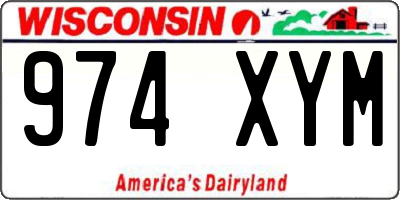 WI license plate 974XYM