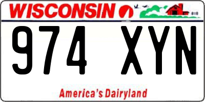 WI license plate 974XYN