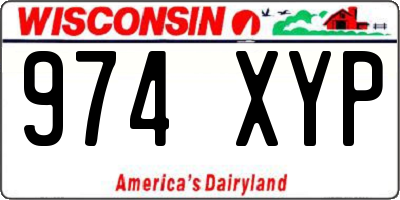 WI license plate 974XYP