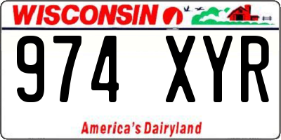 WI license plate 974XYR