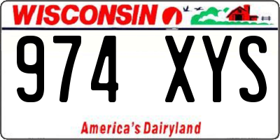 WI license plate 974XYS