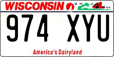 WI license plate 974XYU