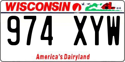 WI license plate 974XYW