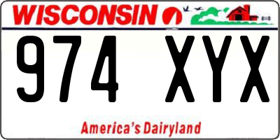 WI license plate 974XYX