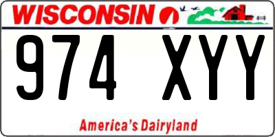 WI license plate 974XYY