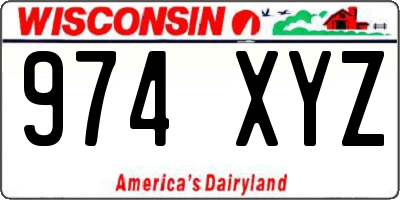 WI license plate 974XYZ
