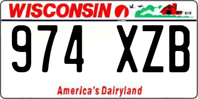 WI license plate 974XZB