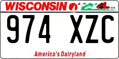 WI license plate 974XZC