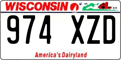 WI license plate 974XZD