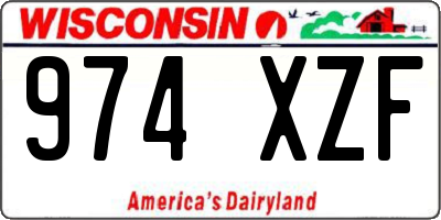 WI license plate 974XZF