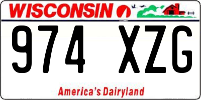 WI license plate 974XZG