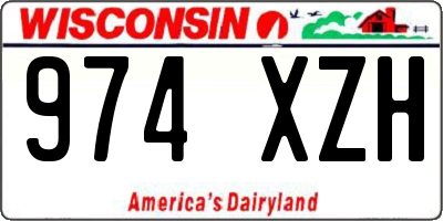 WI license plate 974XZH