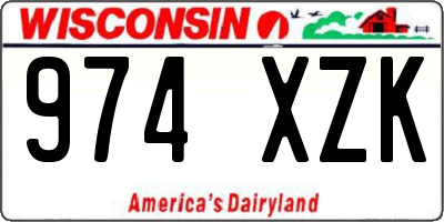 WI license plate 974XZK