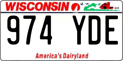 WI license plate 974YDE
