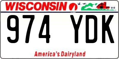 WI license plate 974YDK