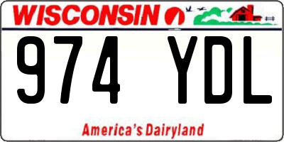 WI license plate 974YDL