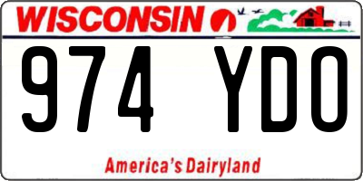 WI license plate 974YDO