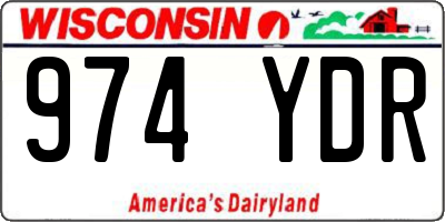 WI license plate 974YDR