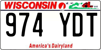 WI license plate 974YDT