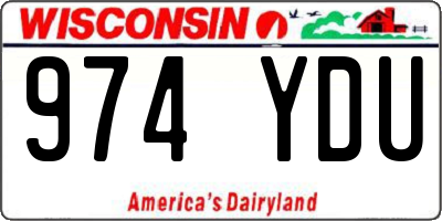 WI license plate 974YDU