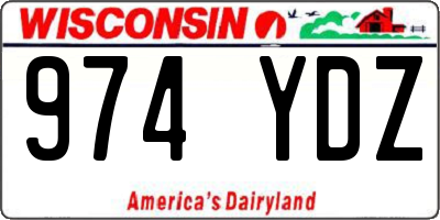 WI license plate 974YDZ