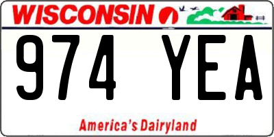 WI license plate 974YEA