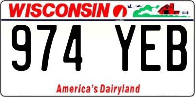 WI license plate 974YEB