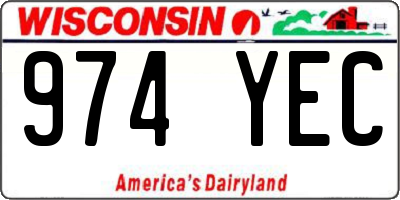 WI license plate 974YEC