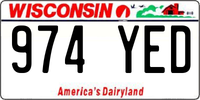 WI license plate 974YED