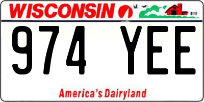 WI license plate 974YEE
