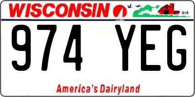 WI license plate 974YEG