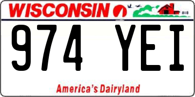 WI license plate 974YEI