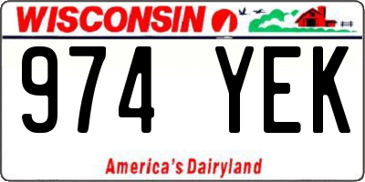 WI license plate 974YEK
