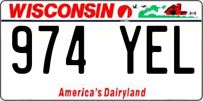 WI license plate 974YEL
